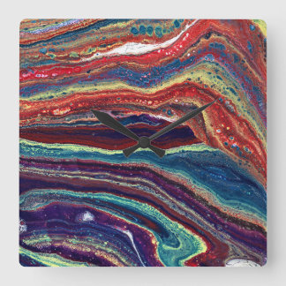 Reloj de pared abstracto colorido Yearnin Burnin 1