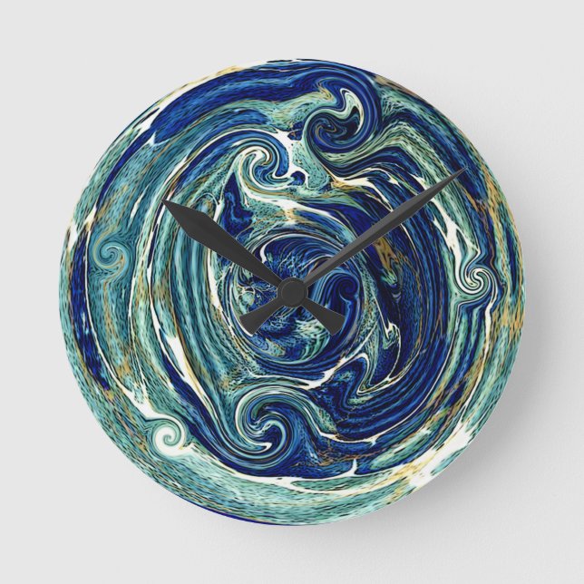 Reloj de pared abstracto de la tierra del planeta (Anverso)