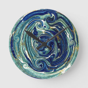 Reloj de pared abstracto de la tierra del planeta