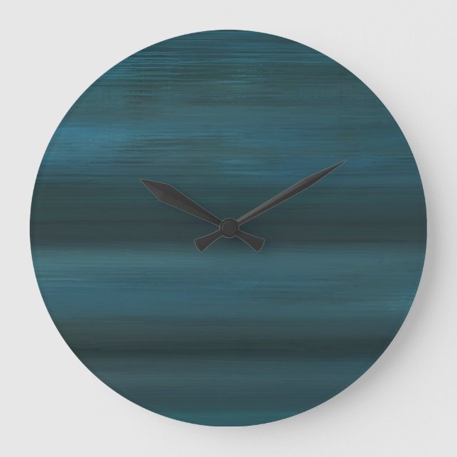 Reloj de pared abstracto de lluvia azul redondo (Anverso)