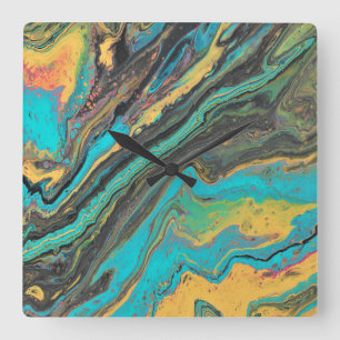 Reloj de pared abstracto de ojiva de color turques