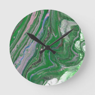 Reloj de pared abstracto verde de media luna espon