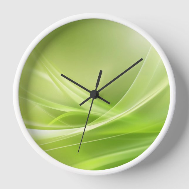 Reloj de pared abstracto verde - Diseño de arte mo (Anverso)