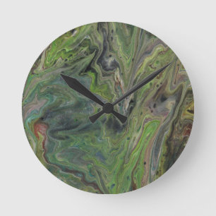 Reloj de pared abstracto verde profundo colgando f