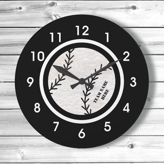 Reloj de pared acrílica de béisbol blanco y negro (Subido por el creador)