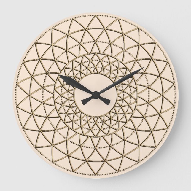 Reloj de pared acrílica de patrón de círculo metál (Anverso)