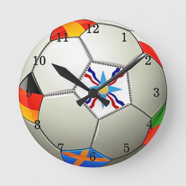 Reloj de pared acrílica del fútbol asirio (Anverso)
