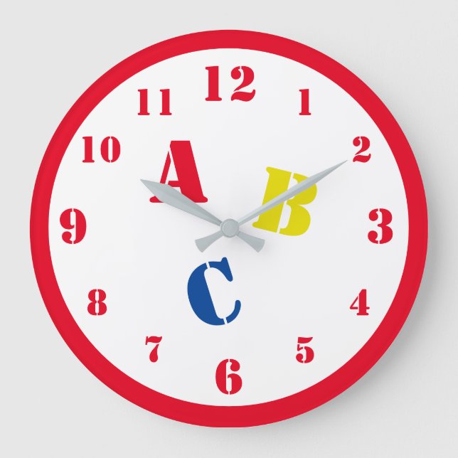 Reloj de pared acrílico ABC Nursery (Anverso)