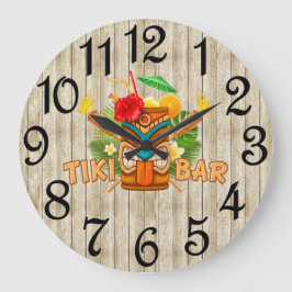 Reloj de pared acrílico beige Tiki Bar