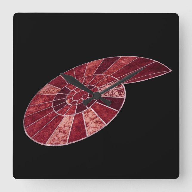 Reloj de pared acrílico blanco amonita (Anverso)