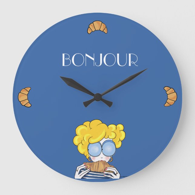 Reloj de pared acrílico Bonjour (Anverso)