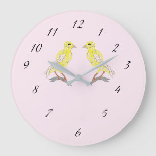 Reloj de pared acrílico : Canarias amarillas