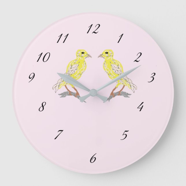 Reloj de pared acrílico : Canarias amarillas (Anverso)
