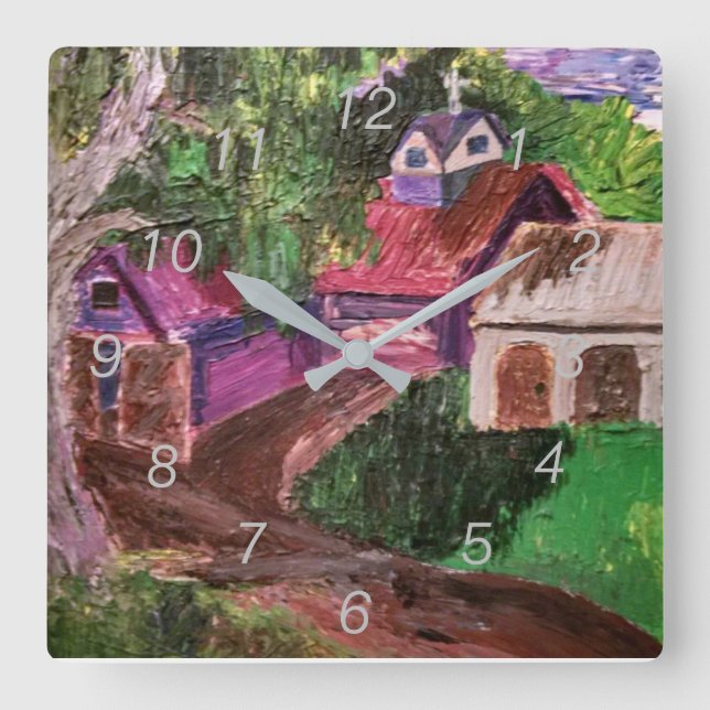 Reloj de pared acrílico : Casa de granja (Anverso)