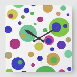 Reloj de pared acrílico con puntos de polka