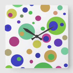 Reloj de pared acrílico con puntos de polka