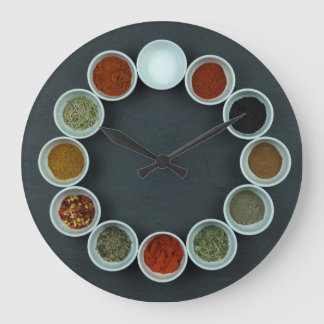 Reloj de pared acrílico con tazas de especias