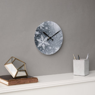 Reloj de pared acrílico copo de nieve del bosque t