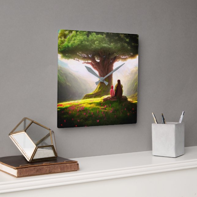 Reloj de pared acrílico cuadrado de 10,75" (Oficina)