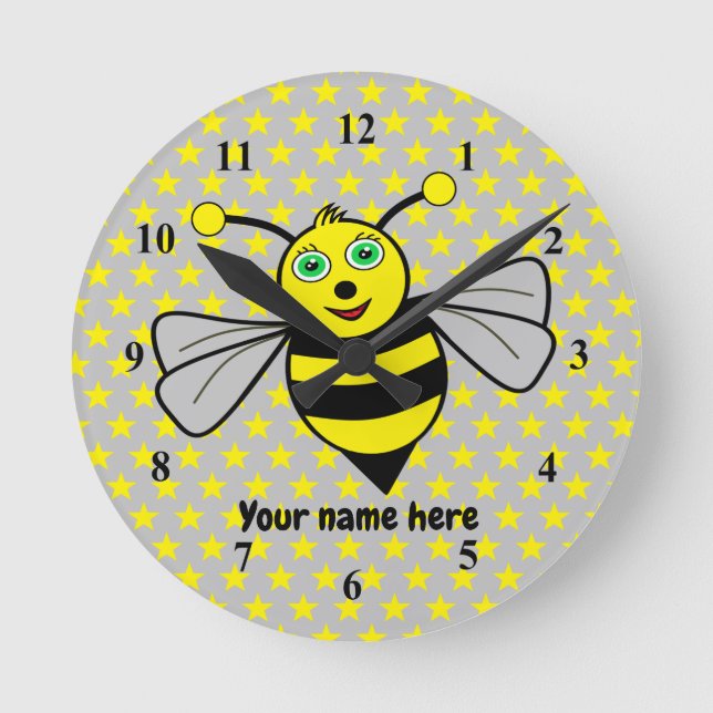 Reloj de pared acrílico de abeja (Anverso)