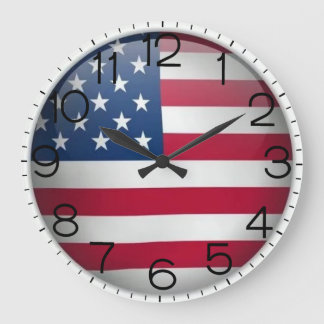Reloj de pared acrílico de bandera estadounidense