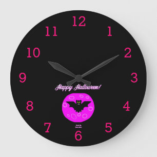 Reloj de pared acrílico de Bat de Halloween