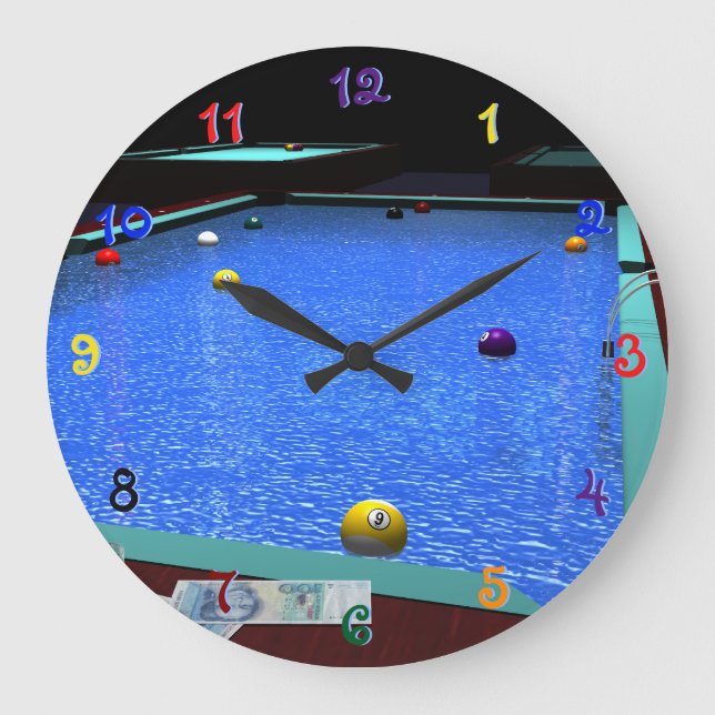 Reloj de pared acrílico de billar Billiards (Anverso)