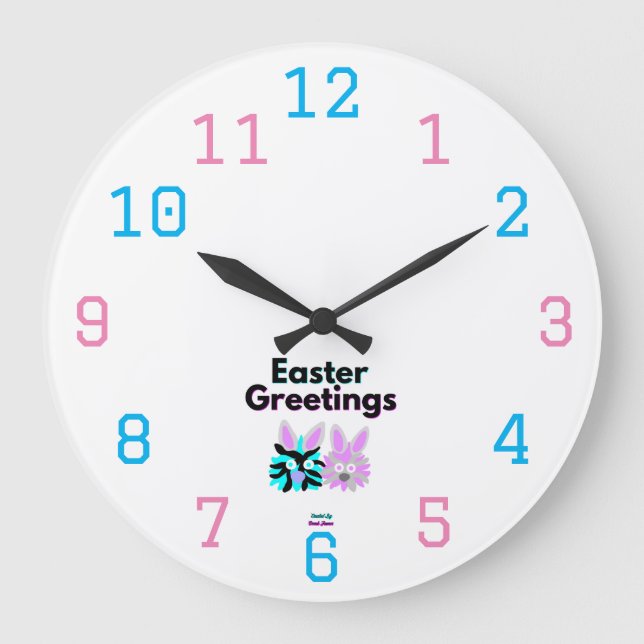 Reloj de pared acrílico de Bunny Fuzzies (Anverso)