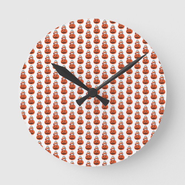 Reloj de pared acrílico de calabaza (Anverso)