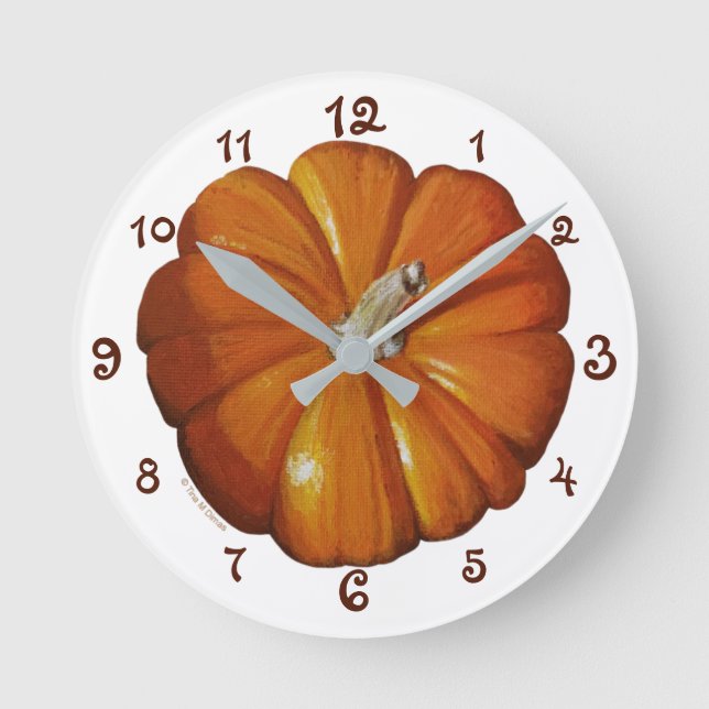 Reloj de pared acrílico de calabaza (Anverso)