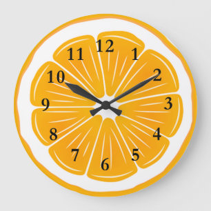 Reloj de pared acrílico de corte naranja