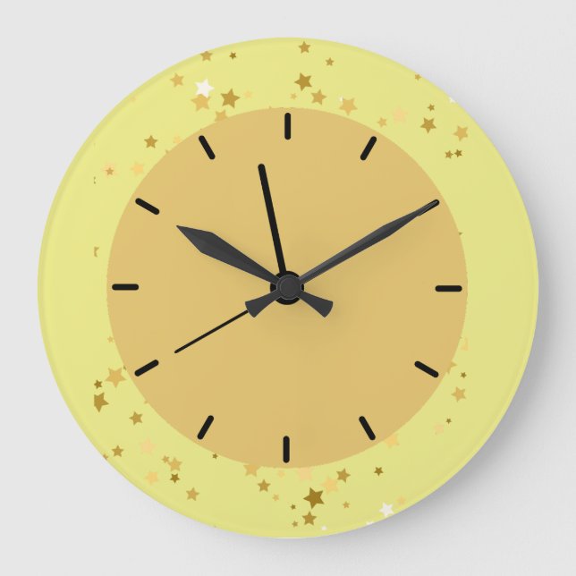 Reloj de pared acrílico de estrella de oro monogra (Anverso)
