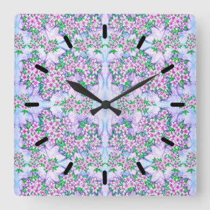 Reloj de pared acrílico de flores pequeñas de boni