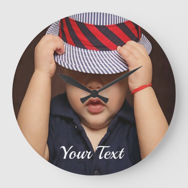 Reloj de pared acrílico de foto de bebé personaliz (Anverso)