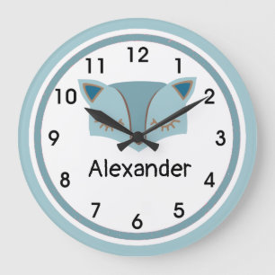 Reloj de pared acrílico de Fox azul de bosque