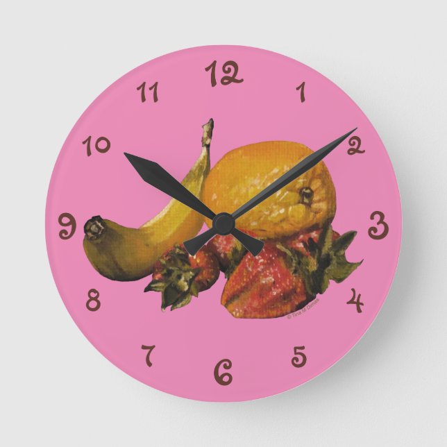 Reloj de pared acrílico de frutas (Anverso)