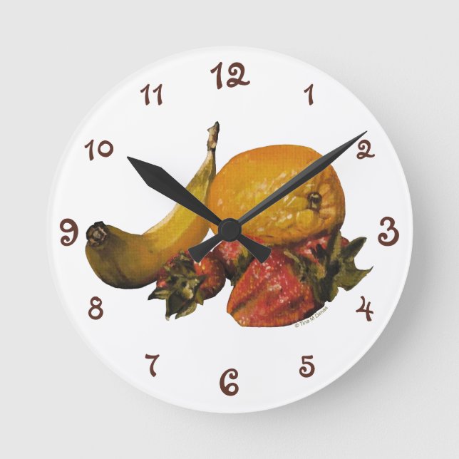 Reloj de pared acrílico de frutas (Anverso)