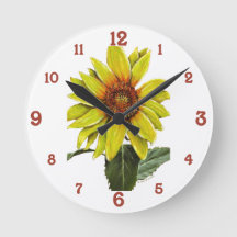 Reloj de pared acrílico de girasol