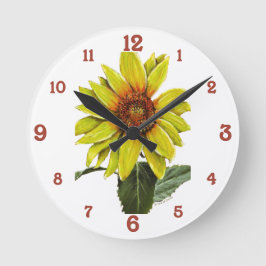 Reloj de pared acrílico de girasol