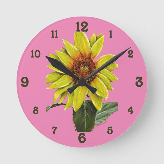 Reloj de pared acrílico de girasol (Anverso)