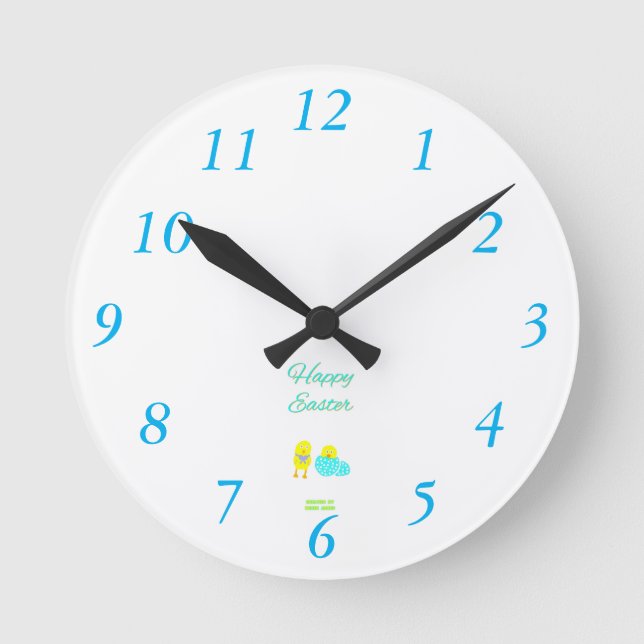 Reloj de pared acrílico de Hatchlings de Pascua (Anverso)