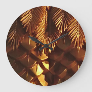 Reloj de pared acrílico de hojas de oro