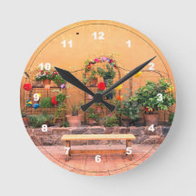 Reloj de pared acrílico de jardín tranquilo