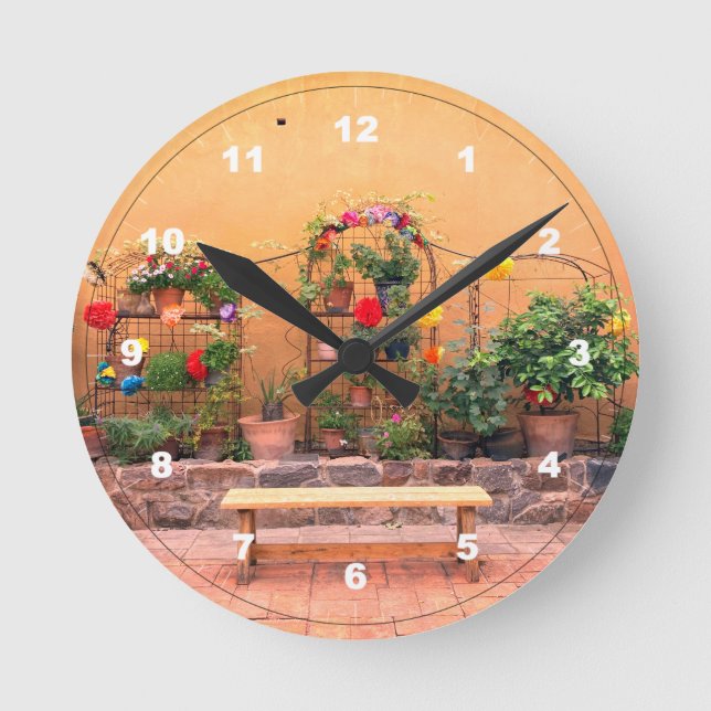 Reloj de pared acrílico de jardín tranquilo (Anverso)