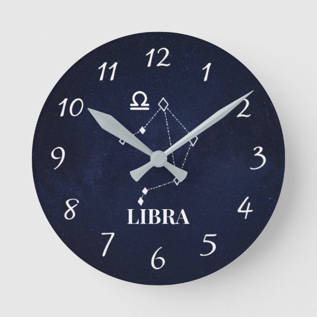 Reloj de pared acrílico de la constelación de Libr (Anverso)