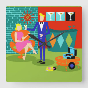 Reloj de pared acrílico de la pareja Retro Martin