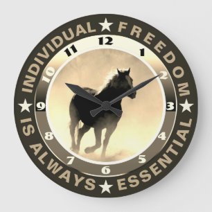 Reloj de pared acrílico de libertad (caballo)