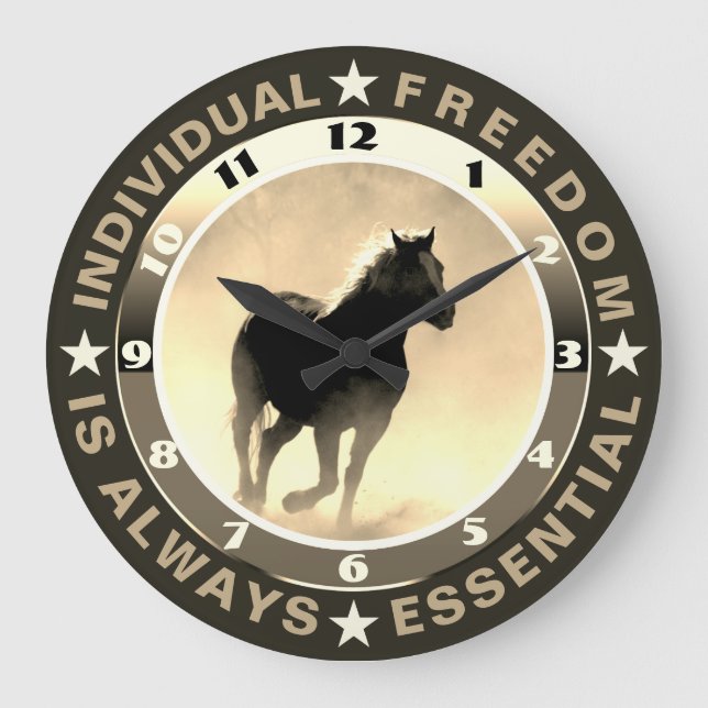 Reloj de pared acrílico de libertad (caballo) (Anverso)