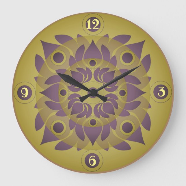 Reloj de pared acrílico de Lotus (Anverso)