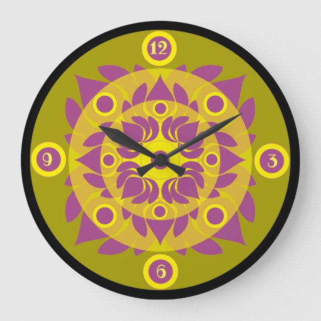Reloj de pared acrílico de Lotus (Anverso)